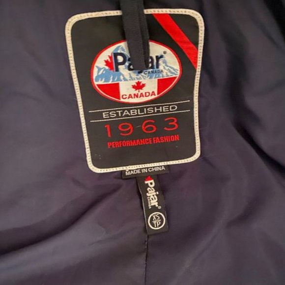 Women's Pajar Navy Blue Parka (w grey real fur trim)- XS - Picture 7 of 9